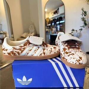 Adidas Samba LT W Sneakers - Brown and White COW print 7.5 New!!